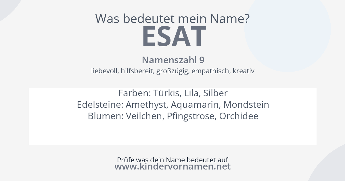 Was bedeutet der Name Esat?