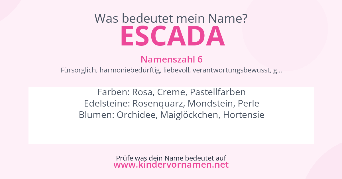 Was bedeutet der Name Escada?