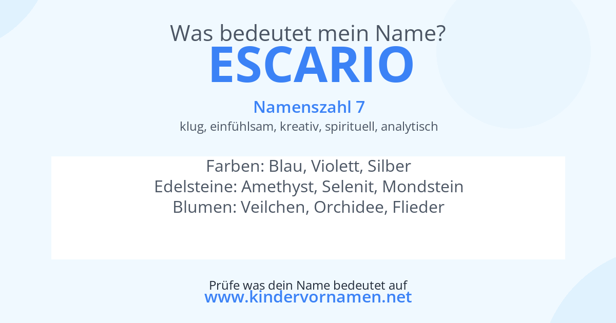 Was bedeutet der Name Escario?