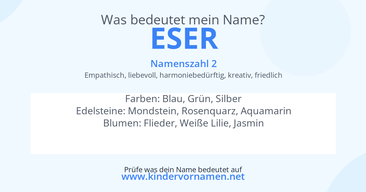 Was bedeutet der Name Eser?