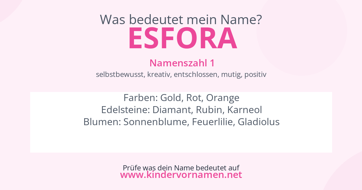 Was bedeutet der Name Esfora?