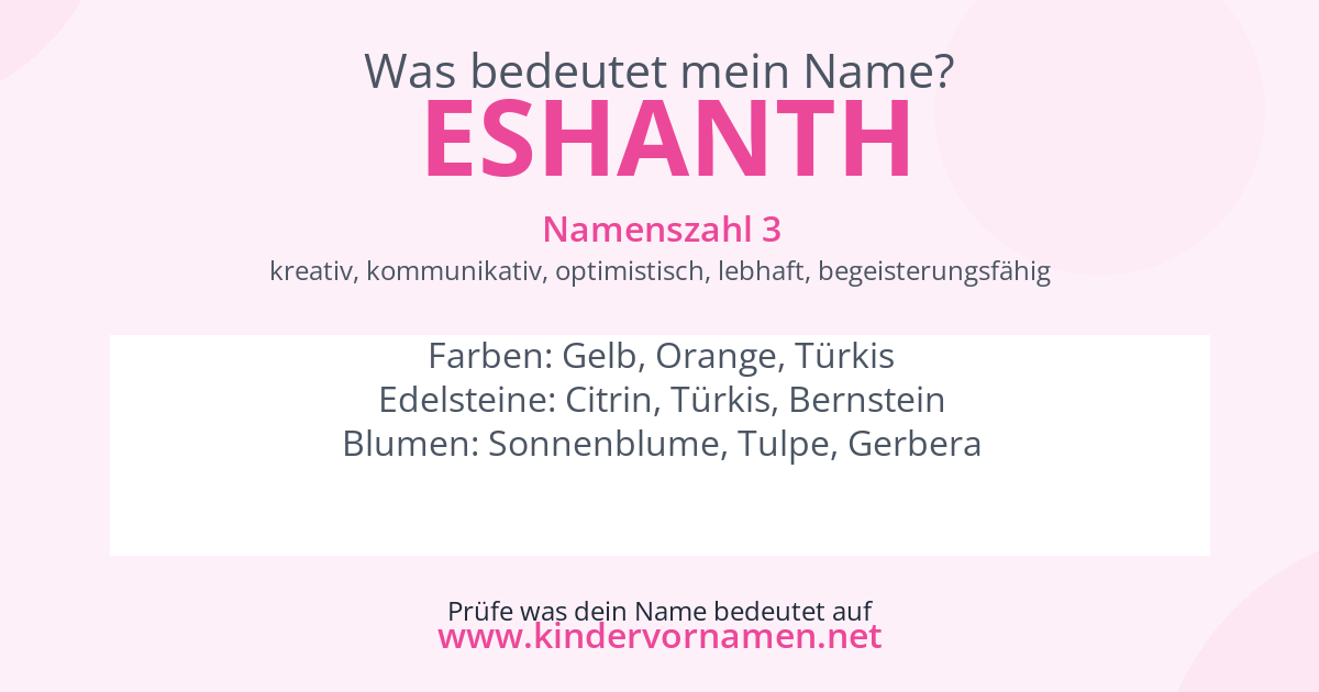 Was bedeutet der Name Eshanth?