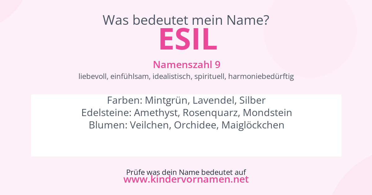 Was bedeutet der Name Esil?