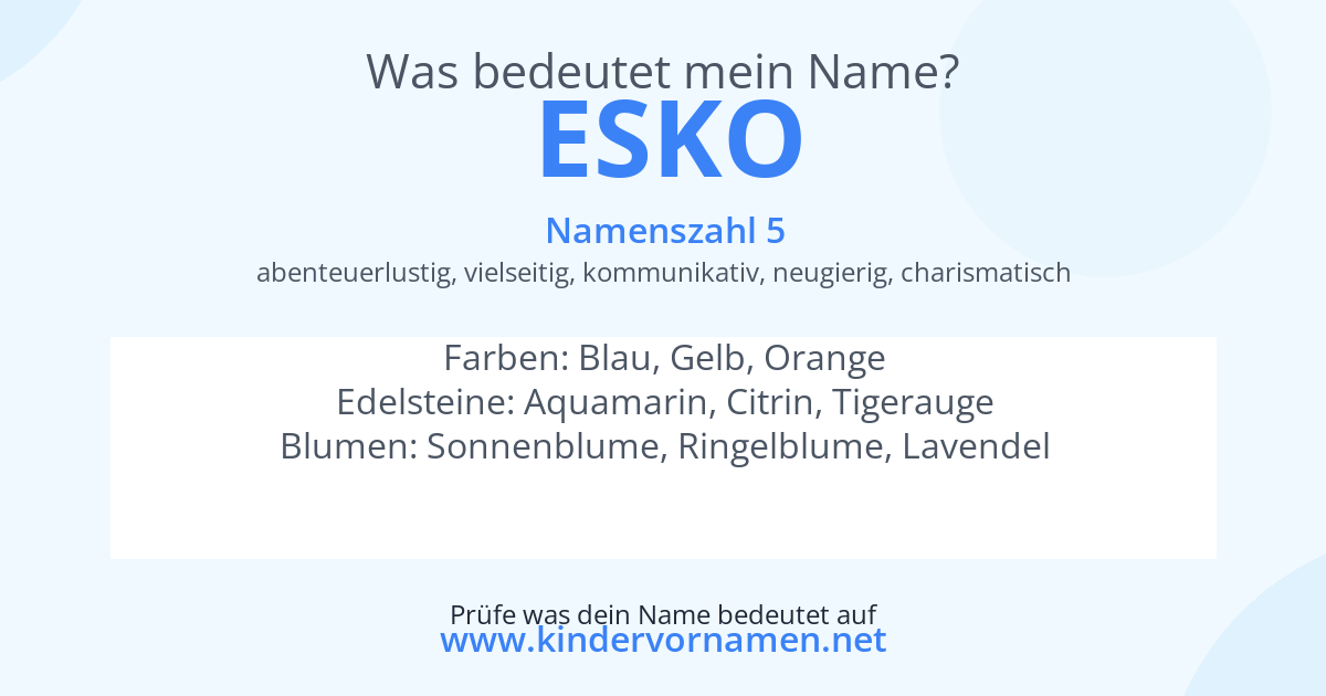 Was bedeutet der Name Esko?