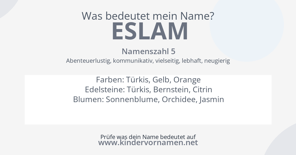 Was bedeutet der Name Eslam?