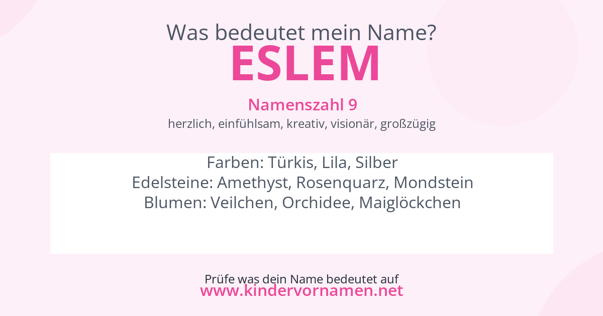 Was bedeutet der Name Eslem?