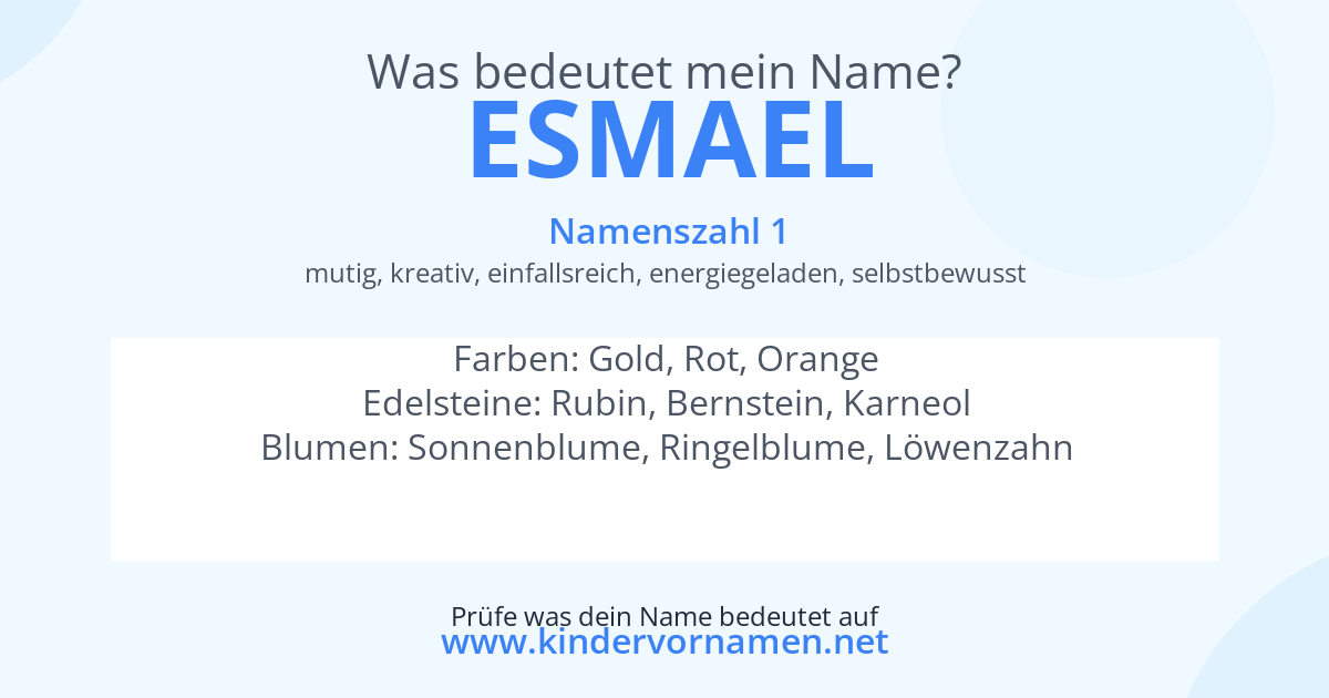 Was bedeutet der Name Esmael?