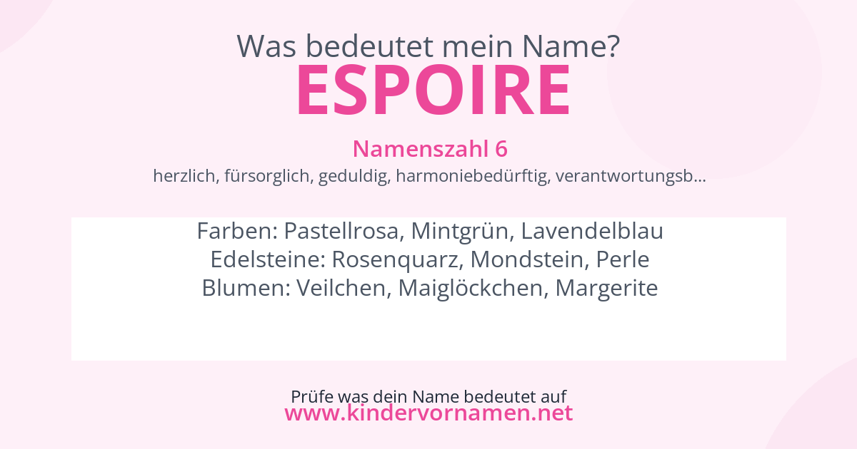 Was bedeutet der Name Espoire?
