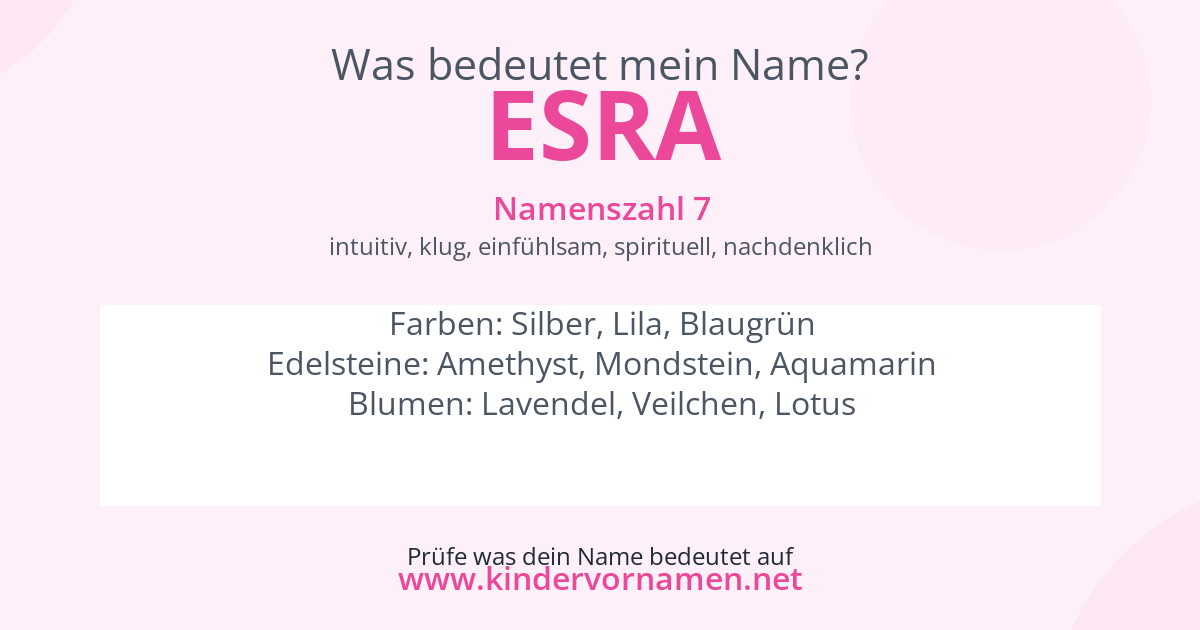 Was bedeutet der Name Esra?