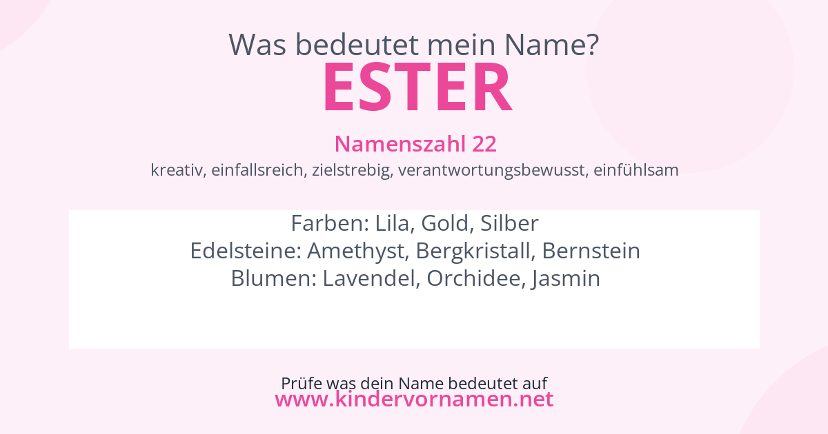Was bedeutet der Name Ester?