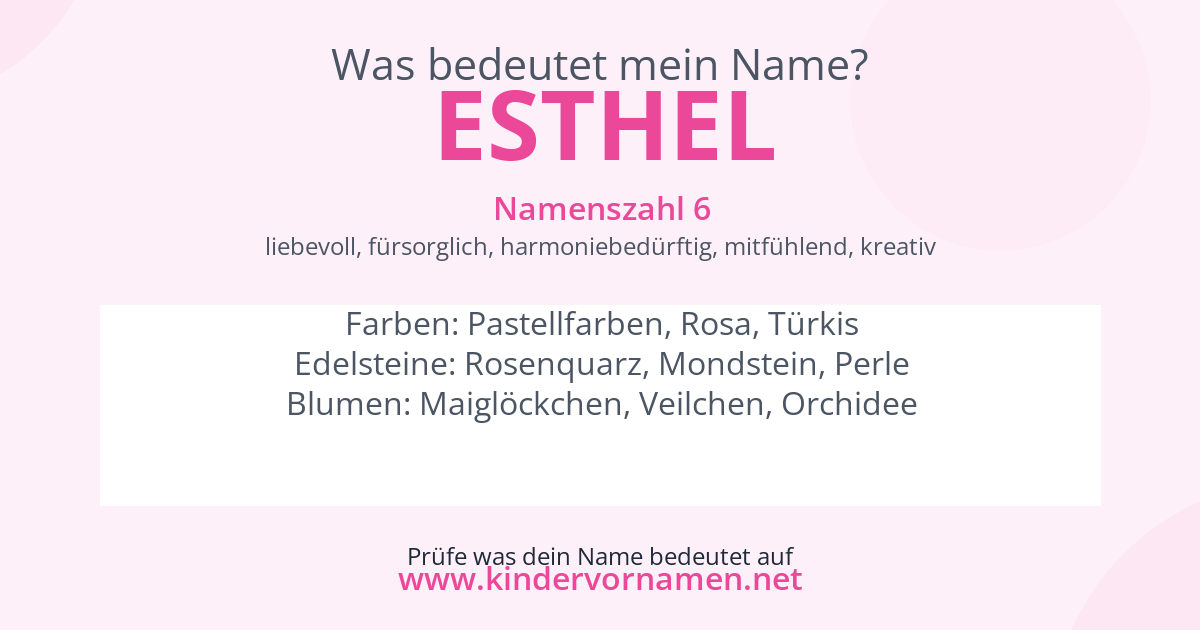 Was bedeutet der Name Esthel?