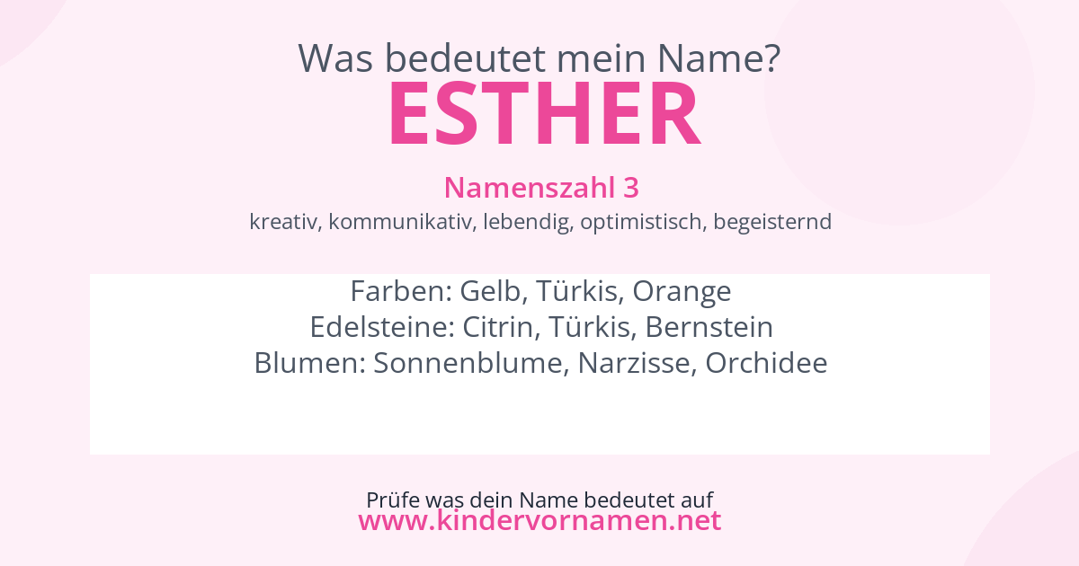 Was bedeutet der Name Esther?