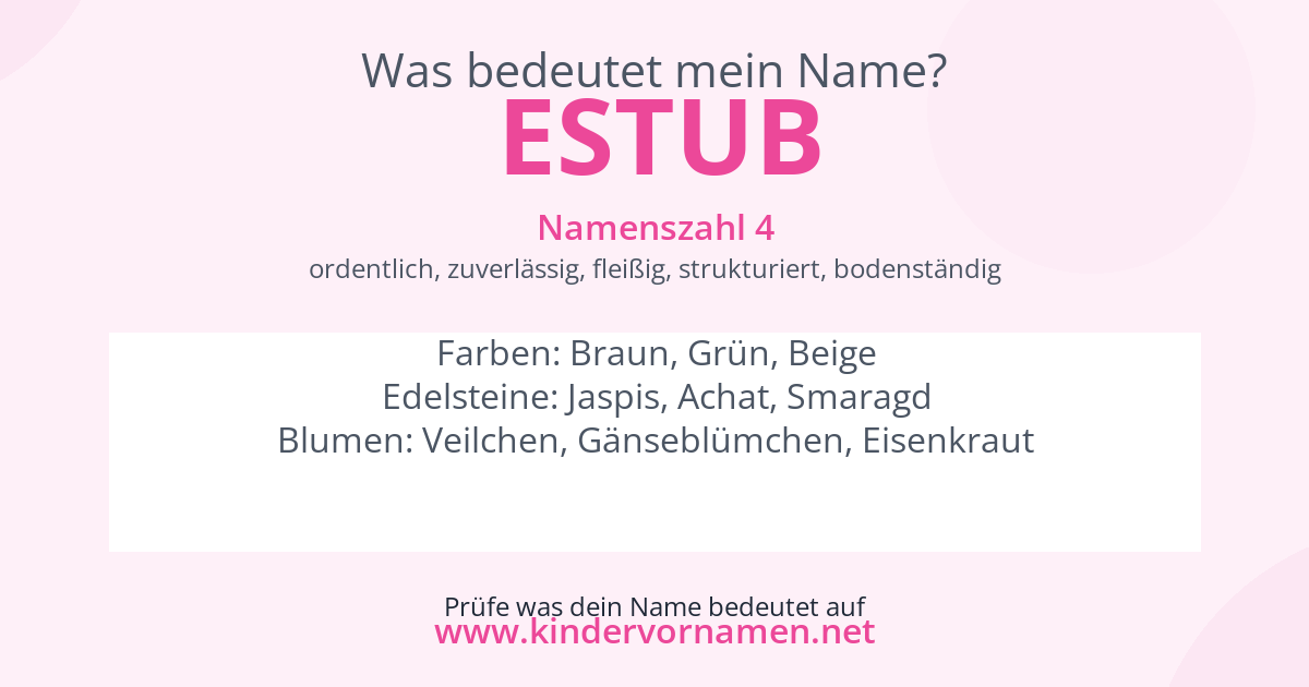 Was bedeutet der Name Estub?