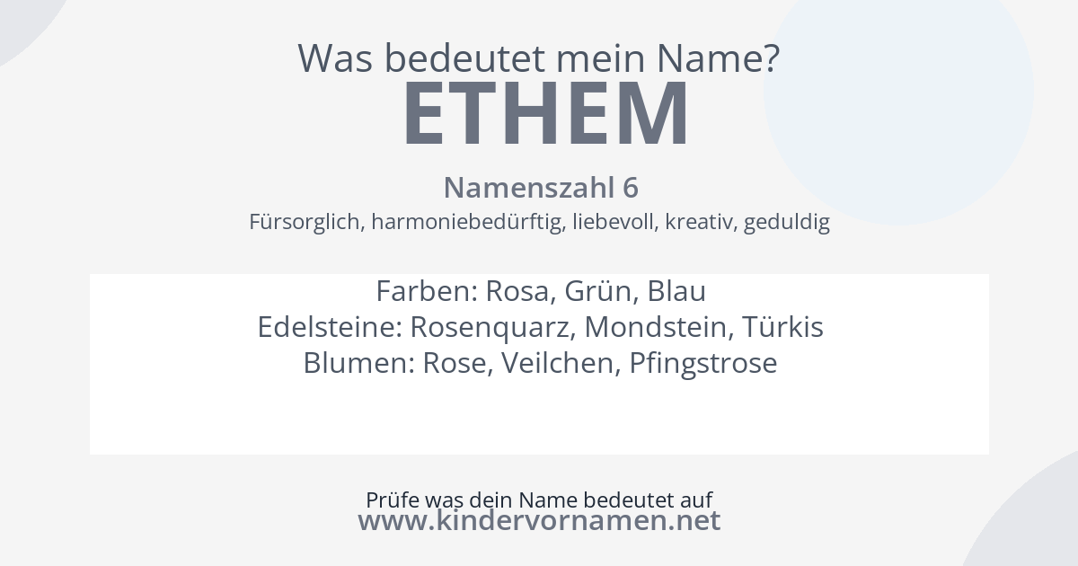 Was bedeutet der Name Ethem?