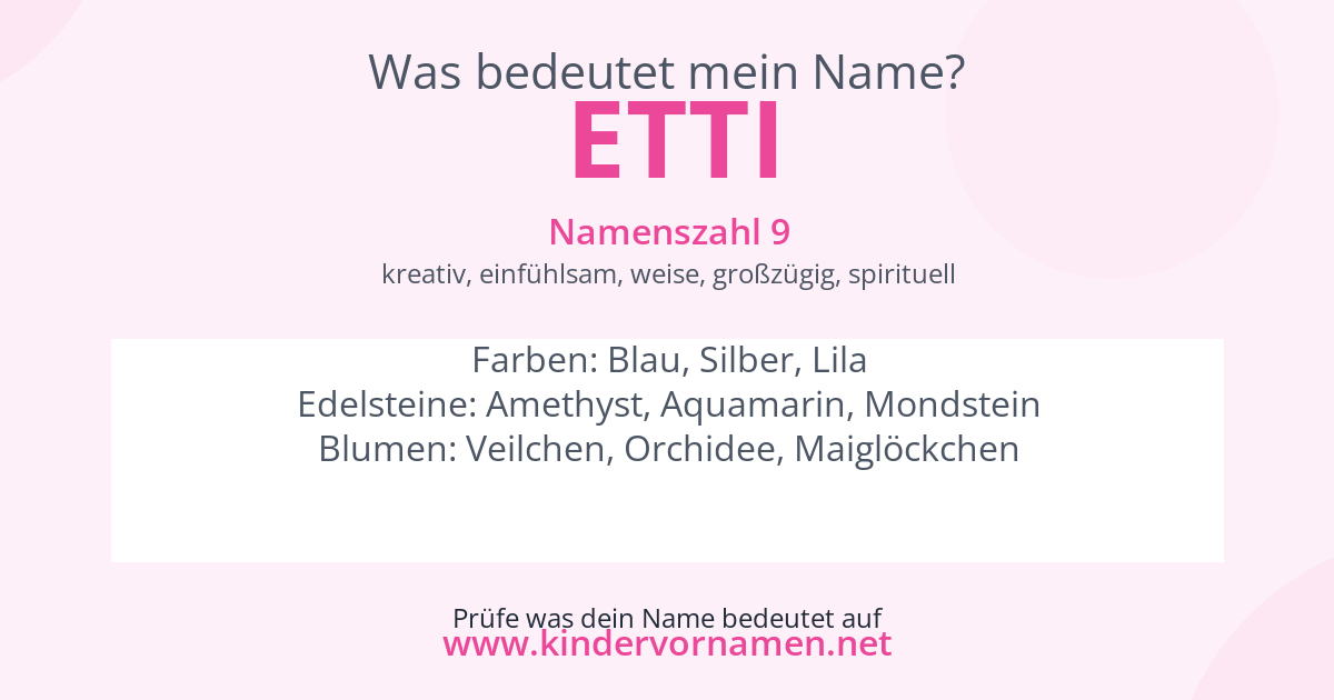 Was bedeutet der Name Etti?