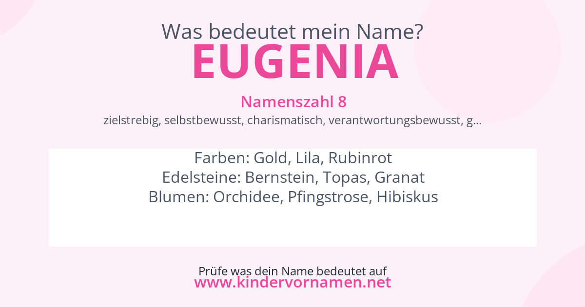 Was bedeutet der Name Eugenia?