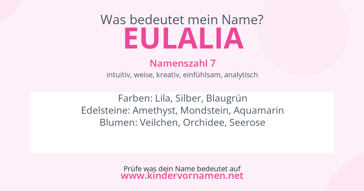 Was bedeutet der Name Eulalia?