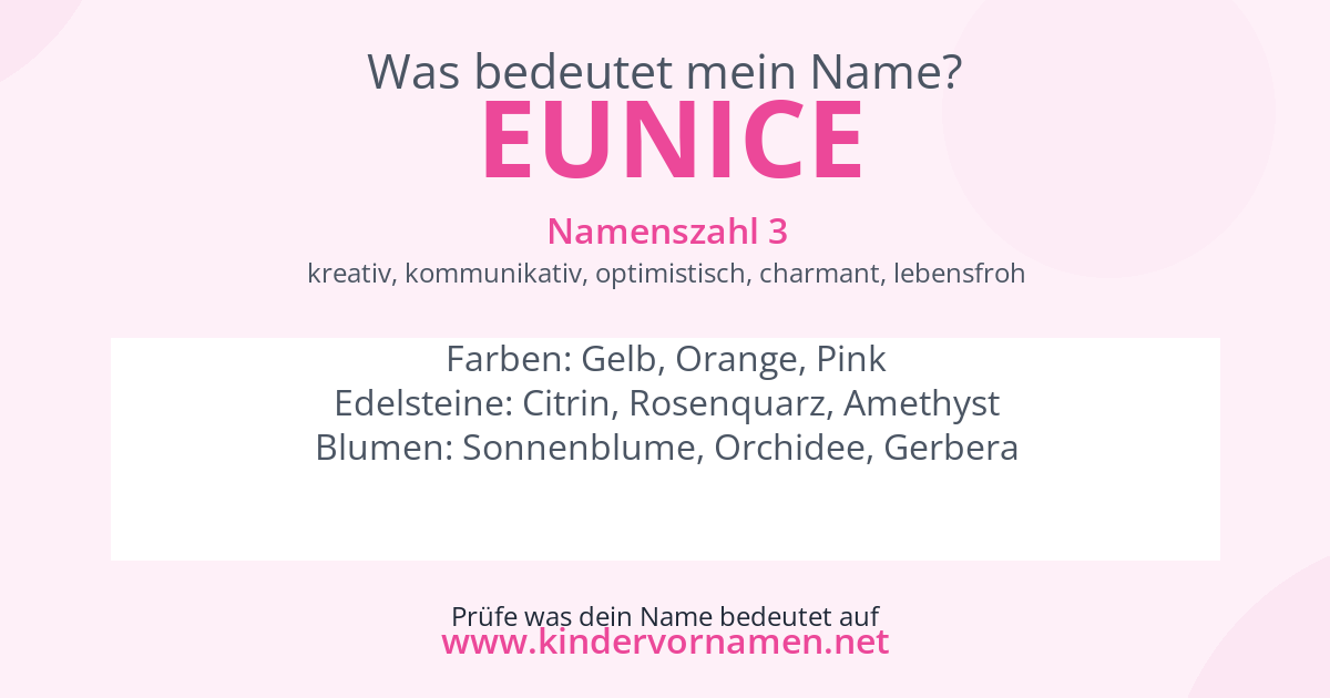 Was bedeutet der Name Eunice?