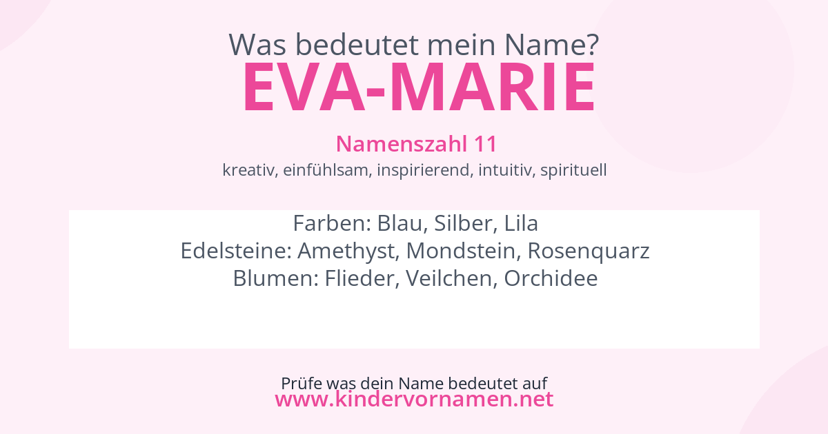 Was bedeutet der Name Eva-Marie?
