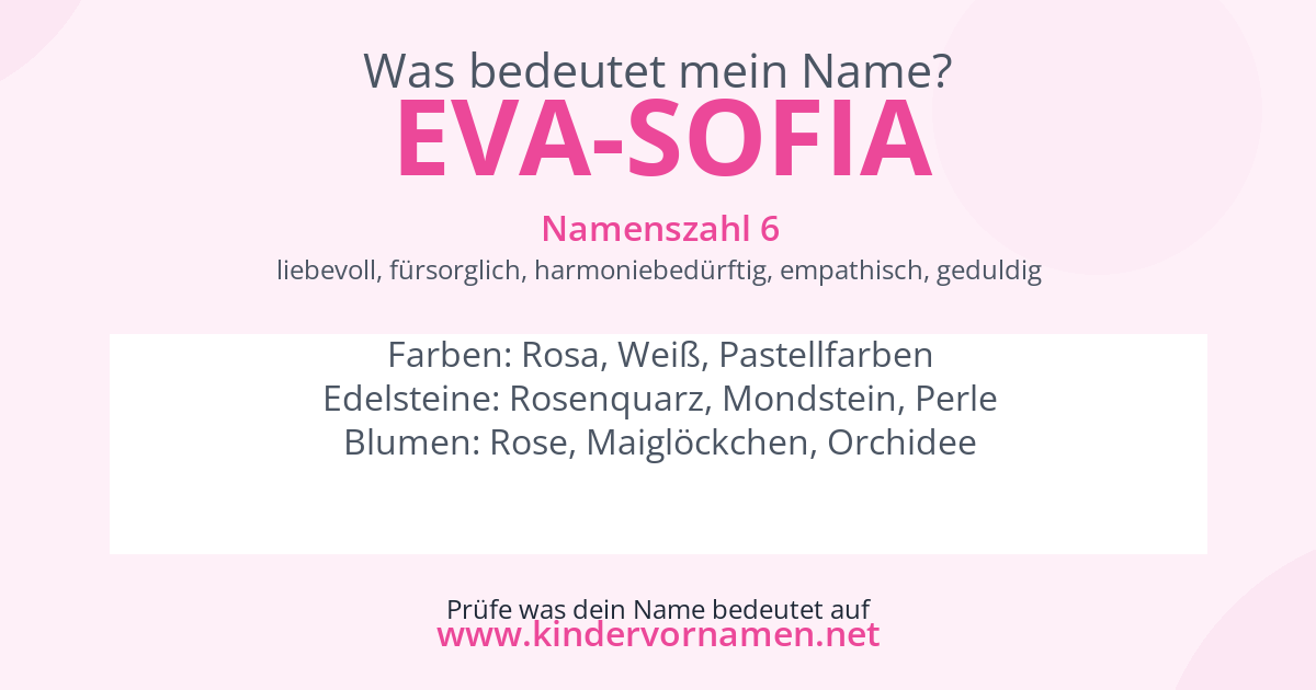 Was bedeutet der Name Eva-Sofia?