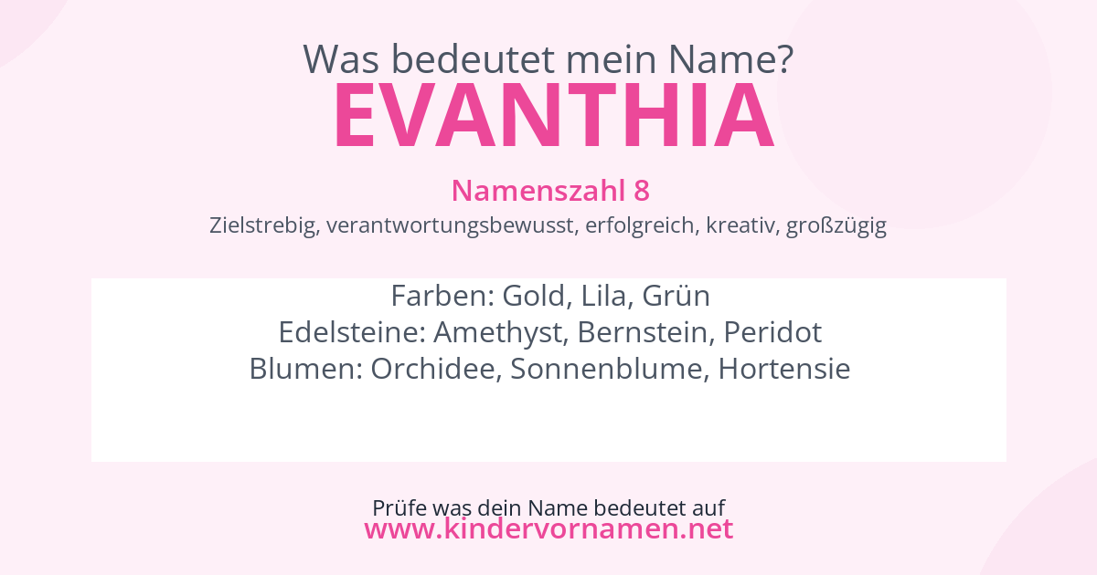 Was bedeutet der Name Evanthia?