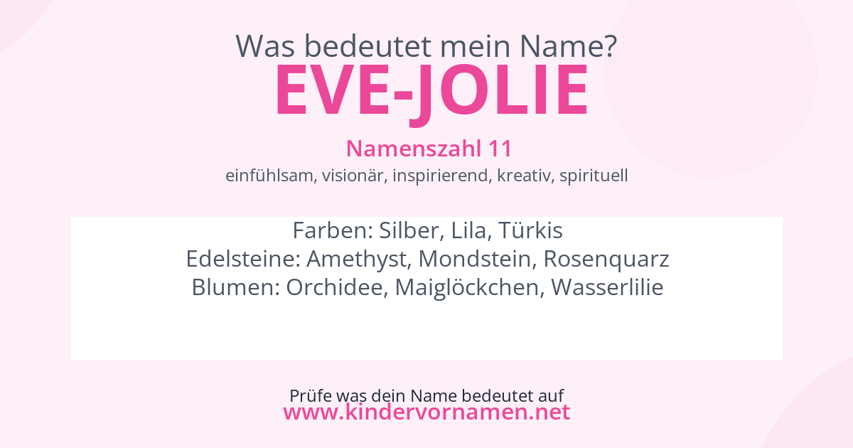Was bedeutet der Name Eve-Jolie?