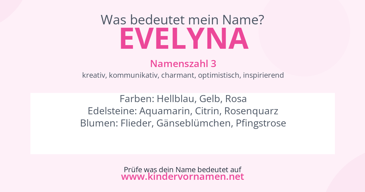 Was bedeutet der Name Evelyna?