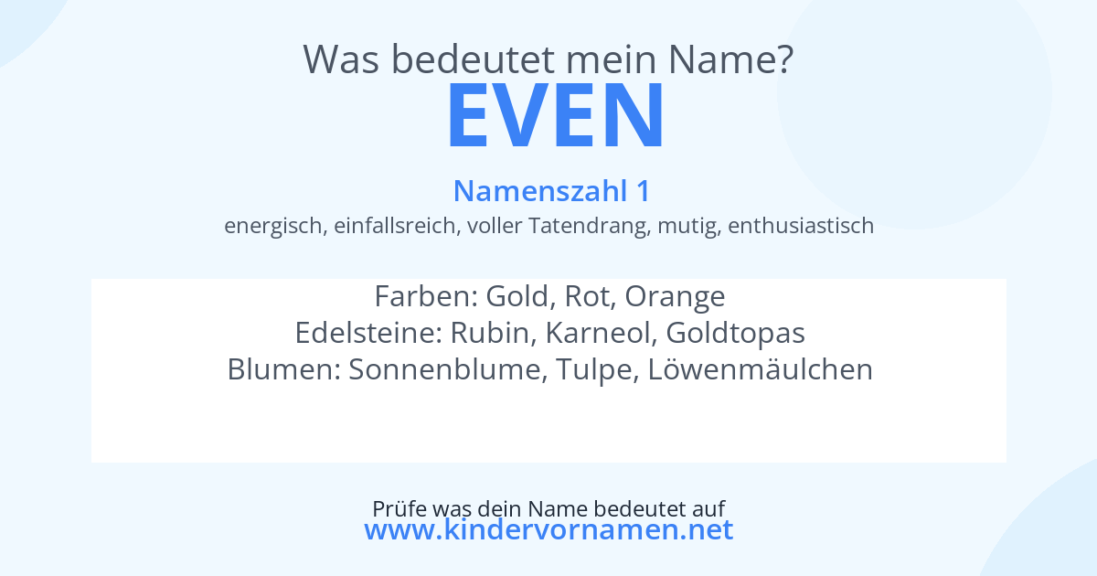 Was bedeutet der Name Even?