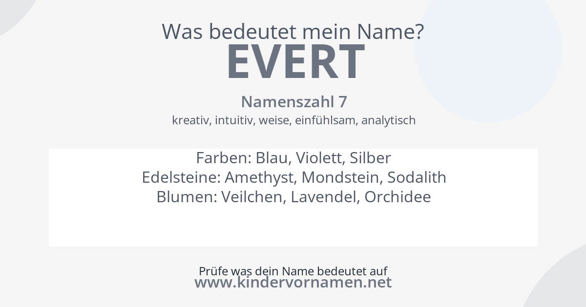 Was bedeutet der Name Evert?