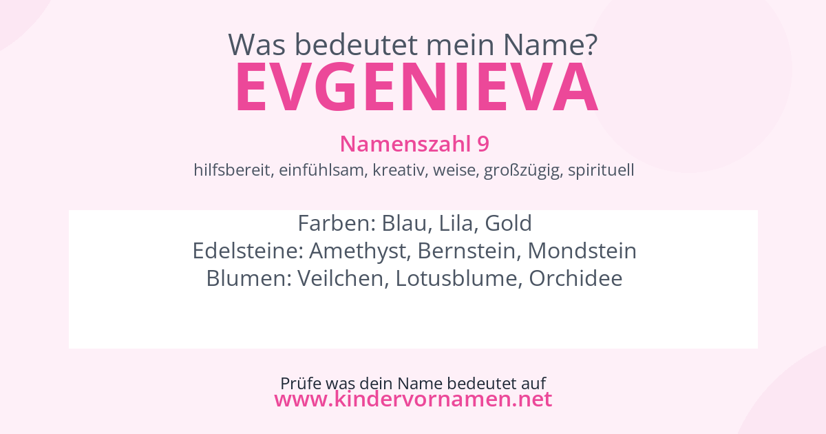 Was bedeutet der Name Evgenieva?