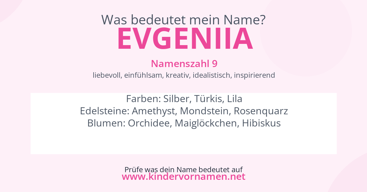 Was bedeutet der Name Evgeniia?