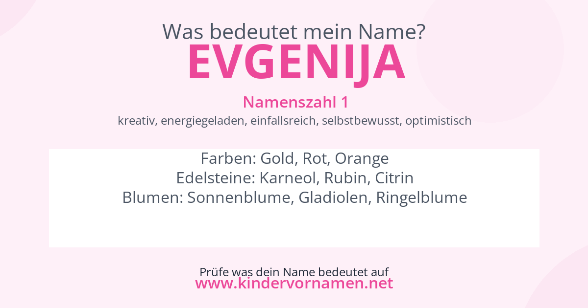 Was bedeutet der Name Evgenija?