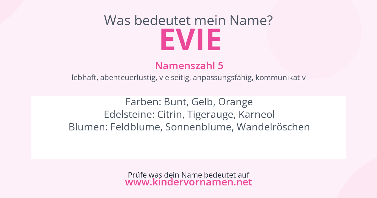 Was bedeutet der Name Evie?