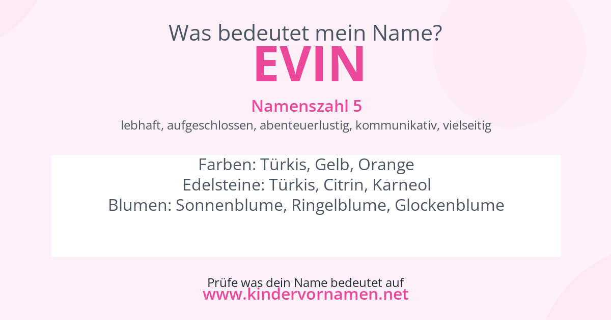 Was bedeutet der Name Evin?