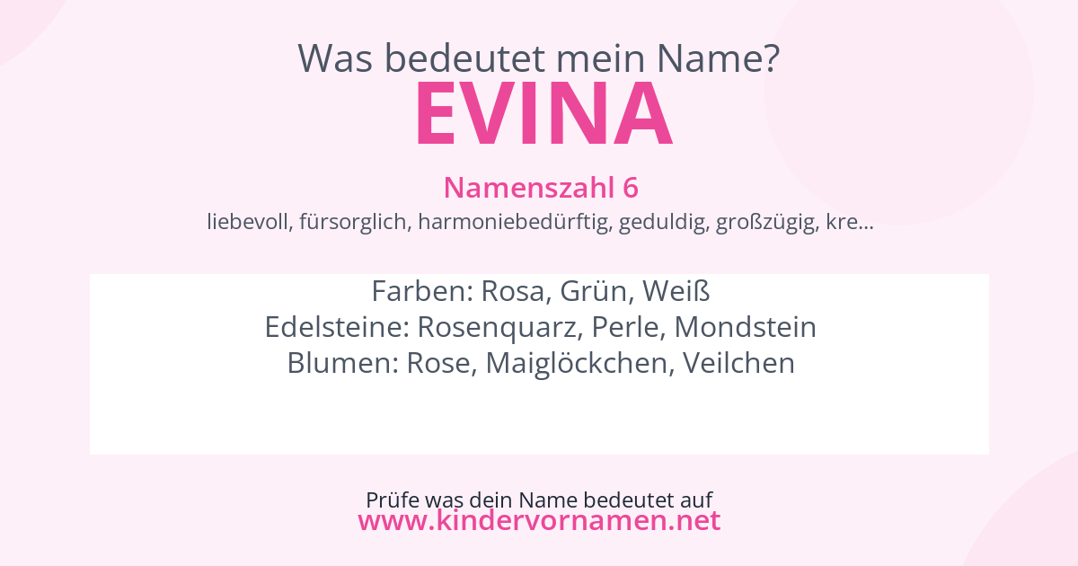 Was bedeutet der Name Evina?