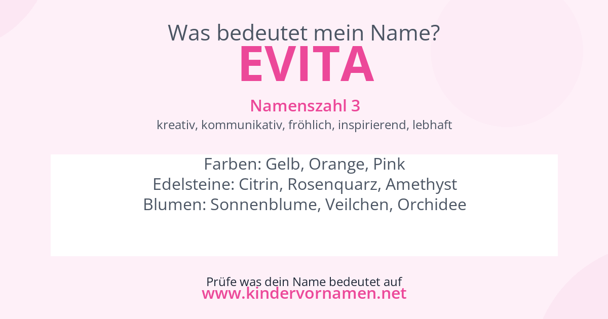 Was bedeutet der Name Evita?