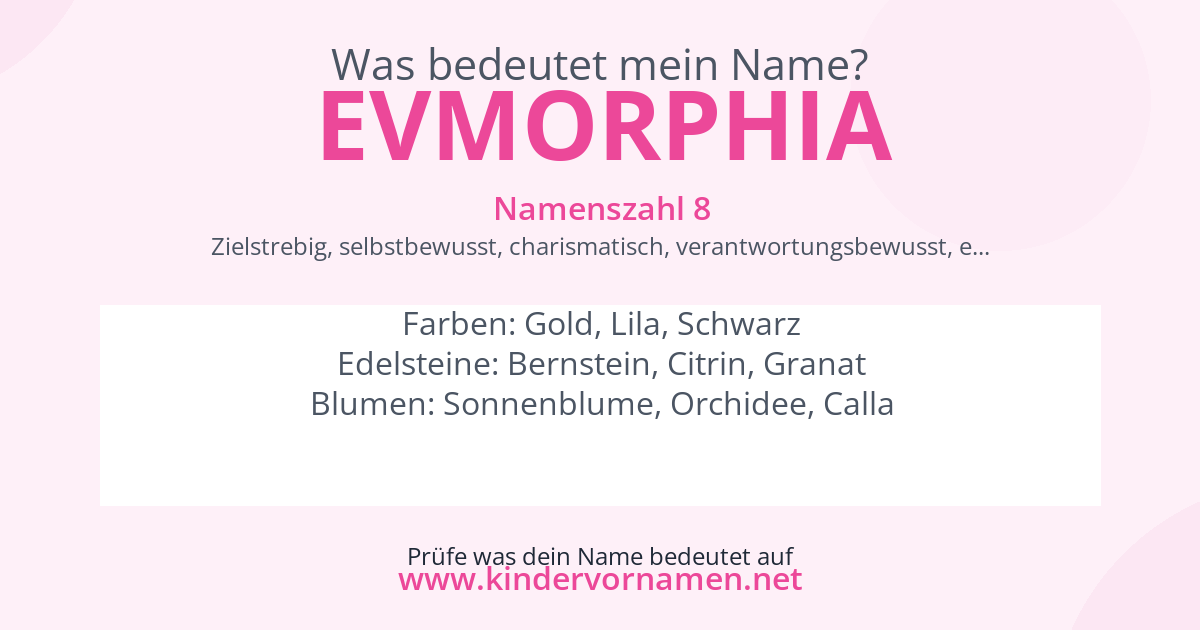 Was bedeutet der Name Evmorphia?