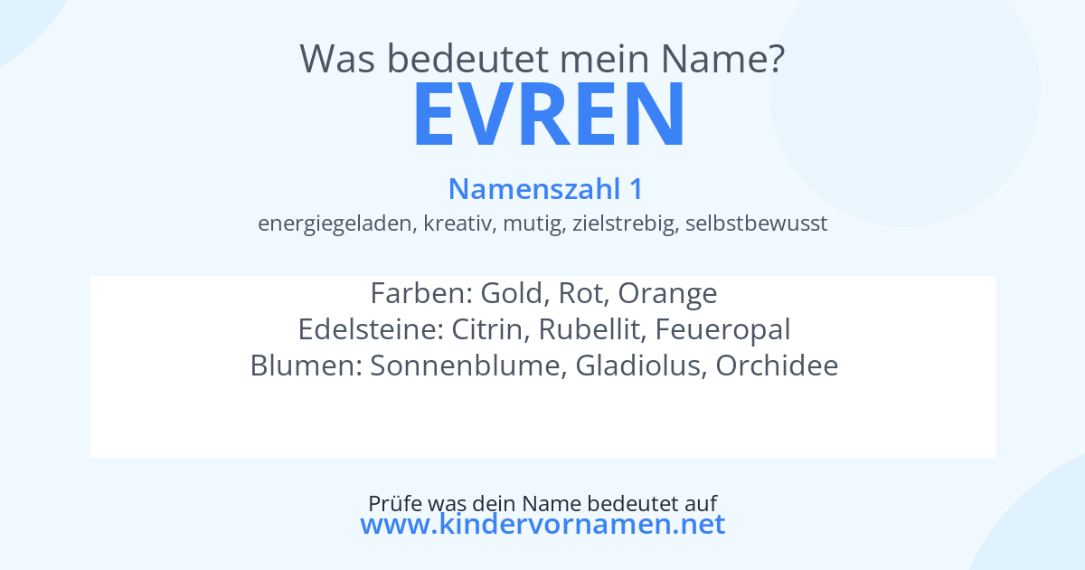 Was bedeutet der Name Evren?
