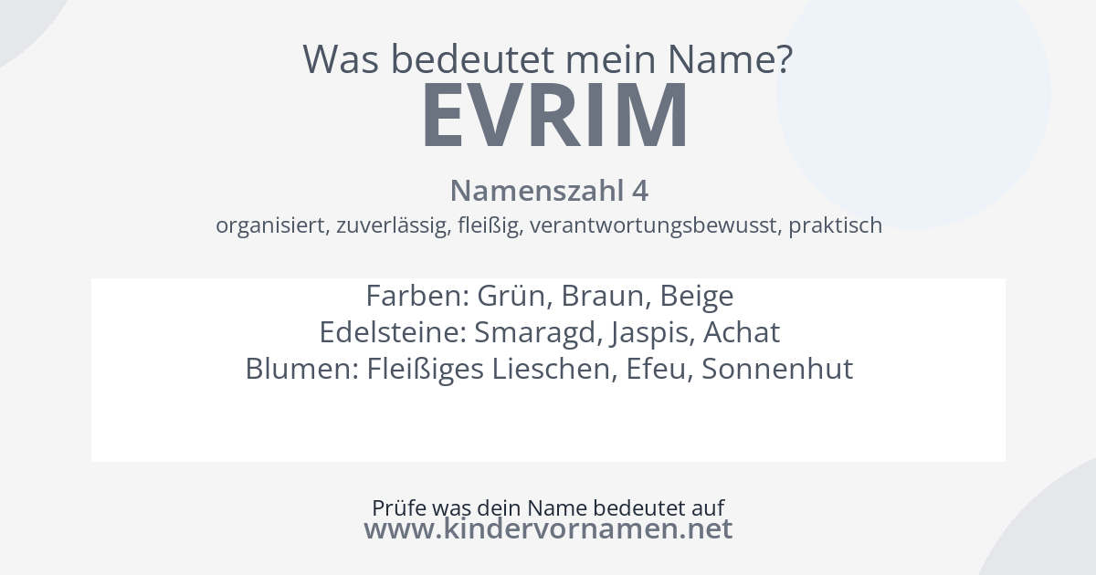 Was bedeutet der Name Evrim?