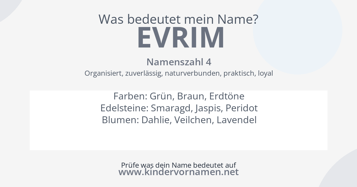 Was bedeutet der Name Evrim?
