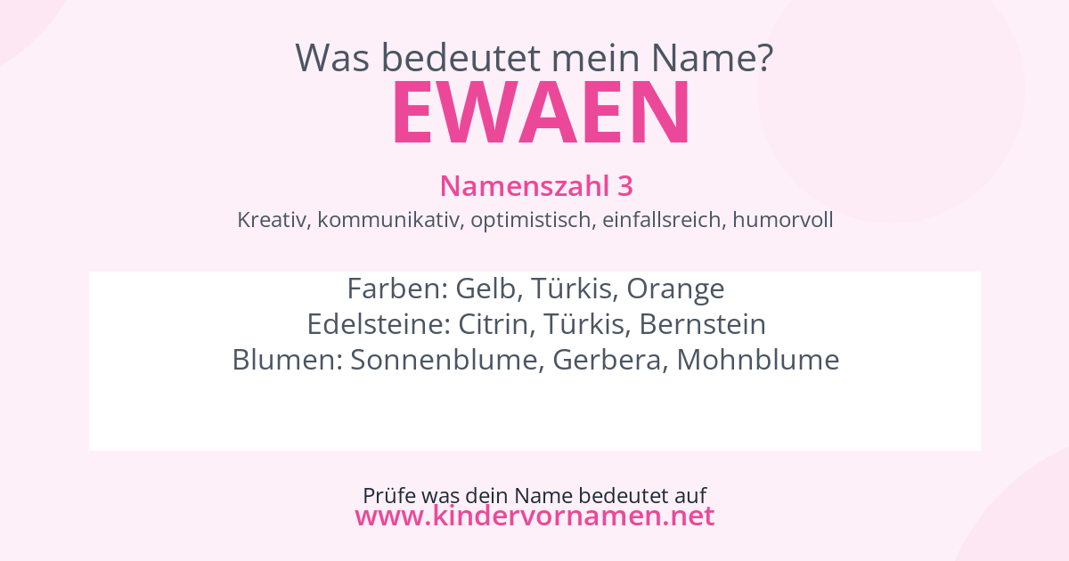 Was bedeutet der Name Ewaen?