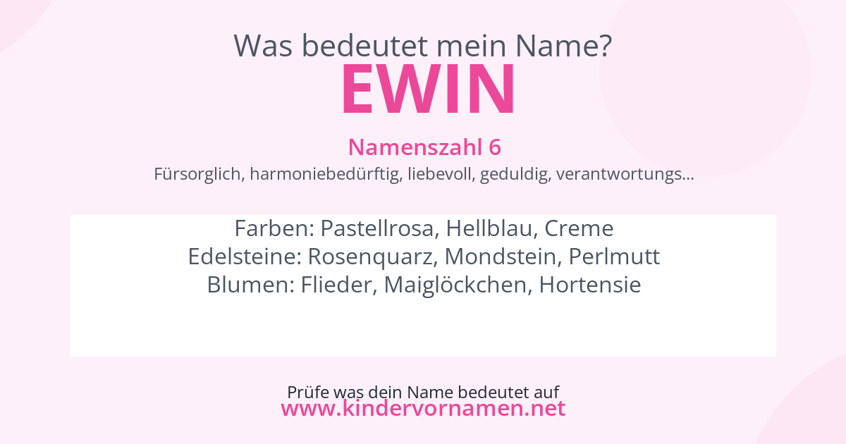 Was bedeutet der Name Ewin?