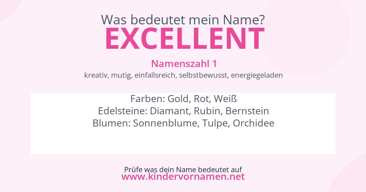 Was bedeutet der Name Excellent?