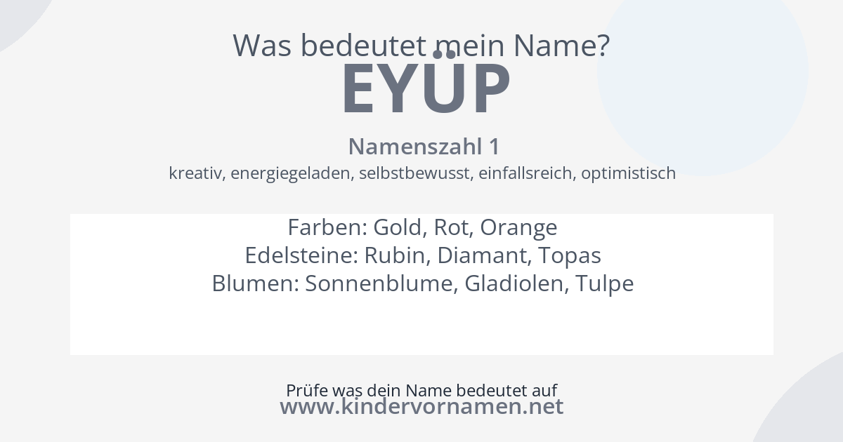 Was bedeutet der Name Eyüp?