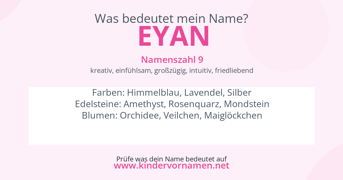 Was bedeutet der Name Eyan?