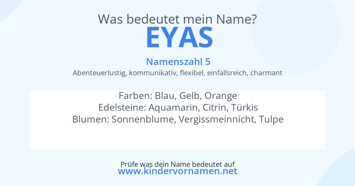 Was bedeutet der Name Eyas?