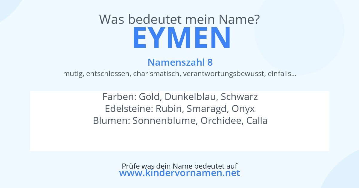 Was bedeutet der Name Eymen?
