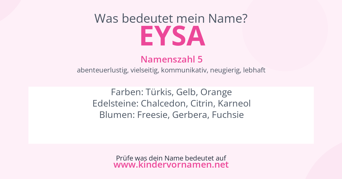 Was bedeutet der Name Eysa?