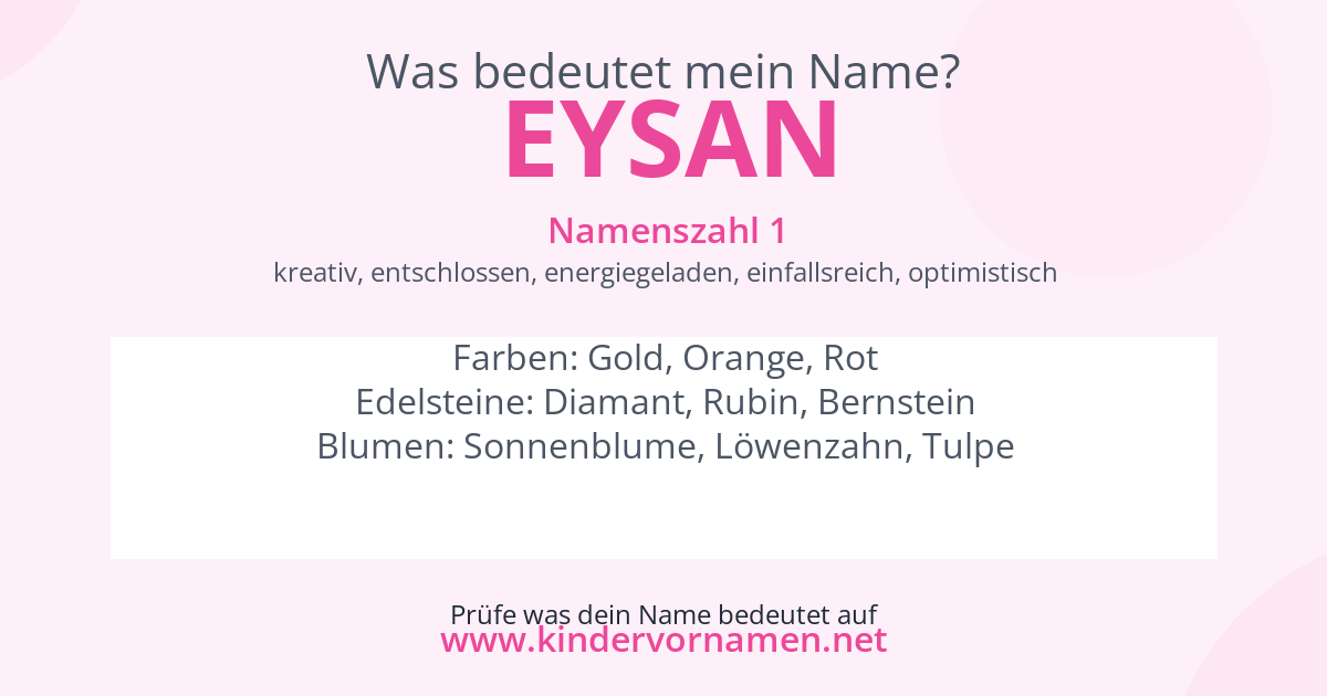 Was bedeutet der Name Eysan?