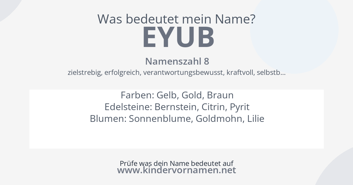 Was bedeutet der Name Eyub?